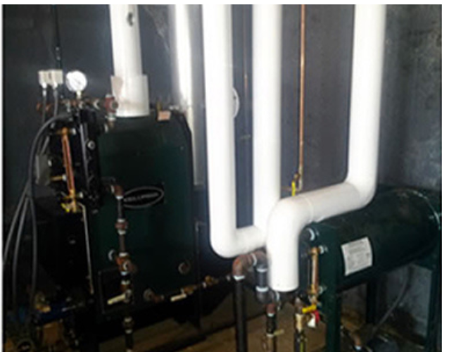 At Charboneau Distillery, Columbia Boiler's "Distiller's Choice" boiler, the MPH-5 (5 HP) low pressure steam boiler (with condensate water feed system and boiler blow down system) is quietly producing a steady flow of consistent heat to help produce their award-winning rum.