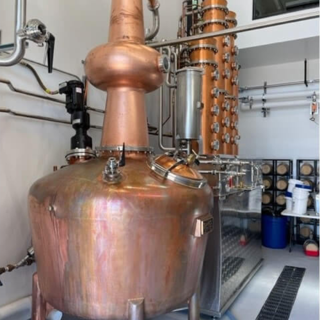 The distillery's copper still.