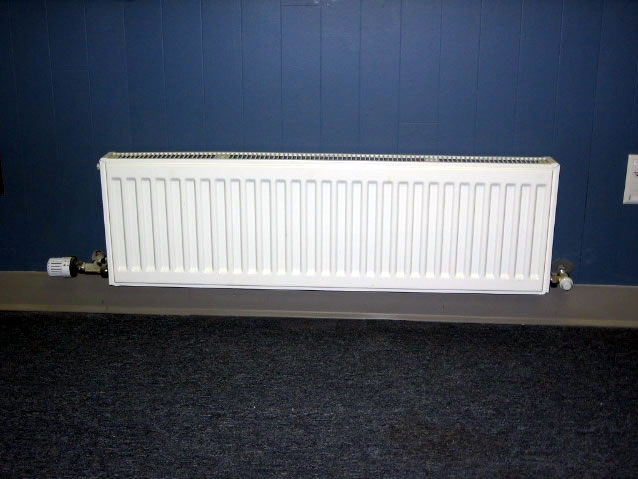 Baseboard radiator in an office.