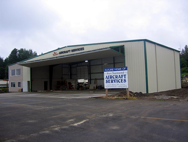 Airplane hangar with radiant floor heat.