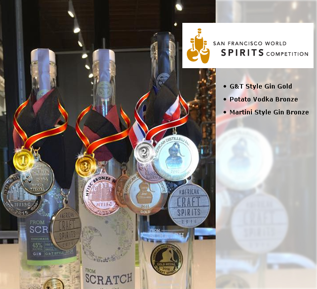 Three awards won at the San Francisco World Spirits Competition.