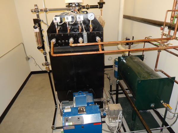 Their MPH-50 (50 HP) Columbia boiler with a PowerFlame burner, condensate/water feed, and blow down system. The boiler will produce decades of consistent, low pressure steam for both the brewery and the distillery.