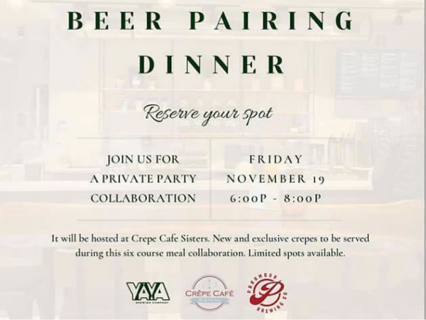 Teaming up with another local brewer and a caterer to host a Beer Pairing Dinner.