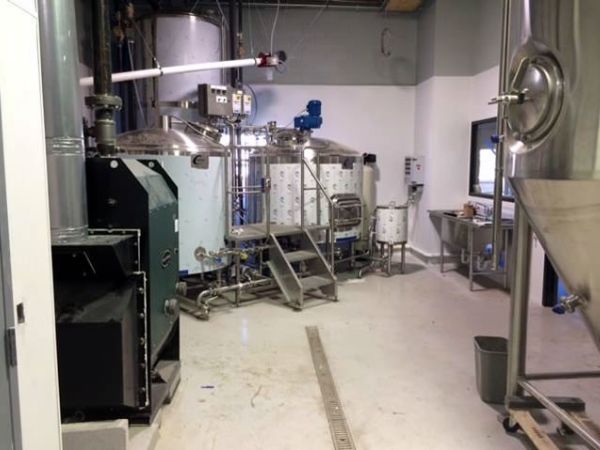 Columbia MPH-20 boiler with the rest of the brewhouse installed.