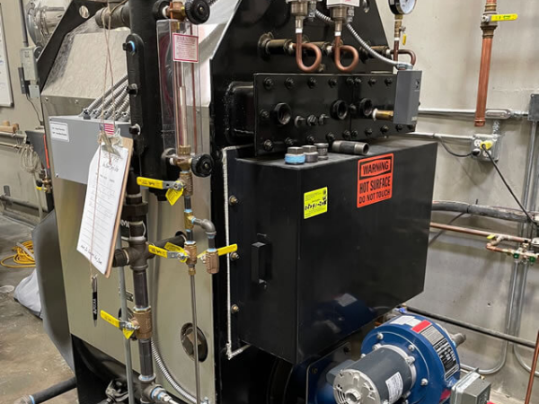 Their Columbia MPH 20 low pressure steam boiler – producing a steady supply of heat for the brewhouse.
