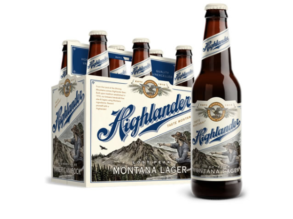Highlander beer's labeling has a retro look reminiscent of its rich history as a mainstay beer in Montana.