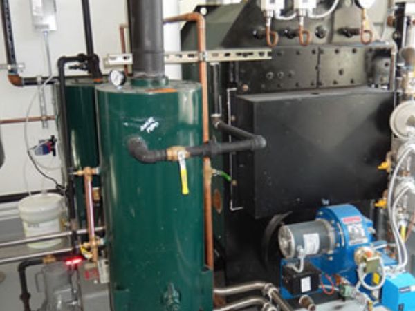 Dru Bru's Columbia boiler supplies low pressure steam heat for the brewing. The boiler's hot water coils supply hot water for the brew process and sanitation wash down.
