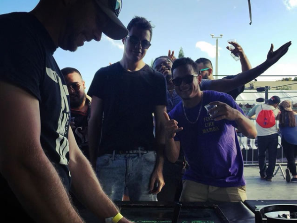 Pouring beer for a thirsty crowd.