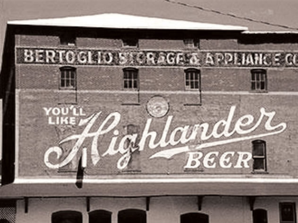 Historic Highlander Beer sign