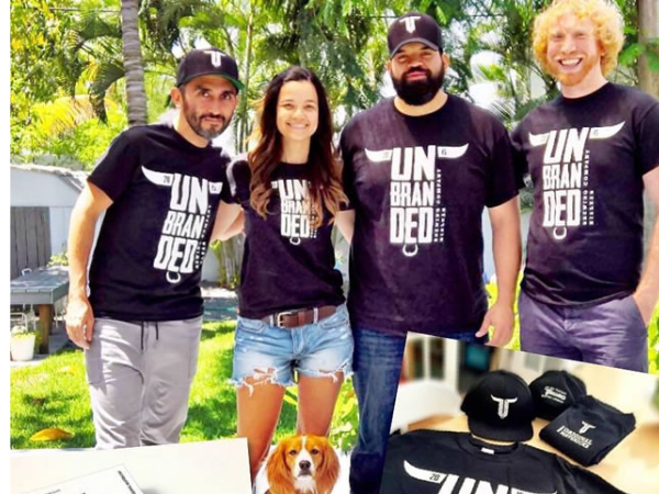 Their eye-catching logo and shirts help spread the word and build their customer base.