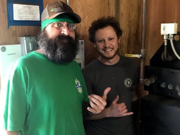 Brewers, with their favorite boiler ever! Their Columbia MPH 20 low pressure steam boiler.