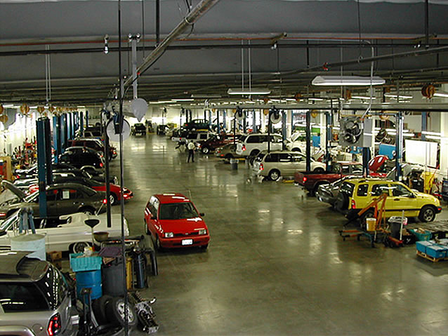 Auto repair shop heated with used oil from the shop.